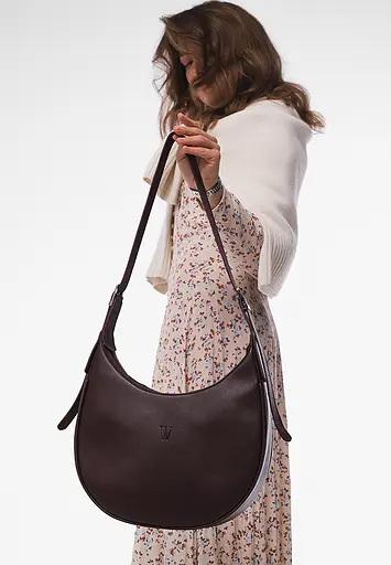 Женская кожаная сумка Vivian бордовый - фото 6