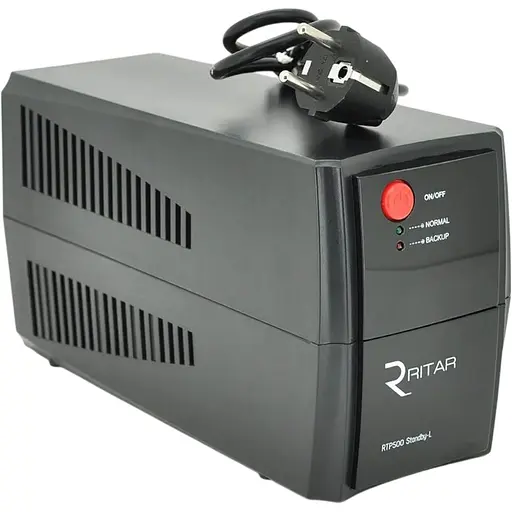 ДБЖ Ritar RTP500 (300W) Standby-L, LED, AVR 1st, 2xSCHUKO socket, 1x12V4.5Ah, plastik Case. ( 300x140x205 ) 3,56 кг Q4