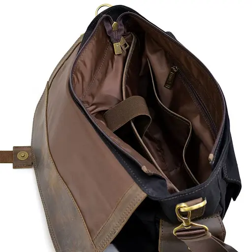 Сумка через плечо Tarwa из парусины и кожи крейзи 27х39х12 см sum0028153 - фото 7