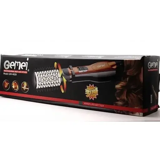 Фен гребінець Gemei GM-4828 повітряний стайлер для укладання волосся з насадками - фото 2