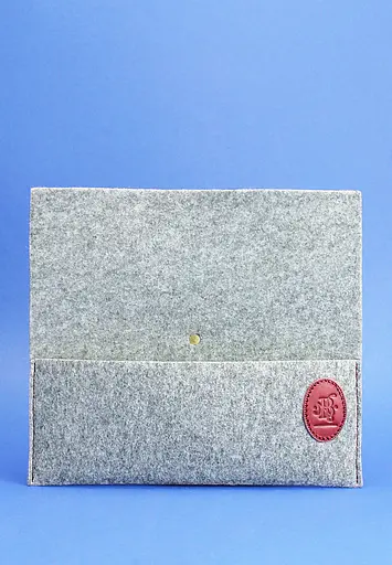 Тревел-кейс женский 1.0 из фетра с кожаными бордовыми вставками - фото 4