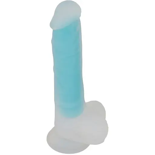Фаллоимитатор Glow in the Dark Silicone Dildo 20.5 см голубой
