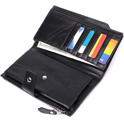 Вертикальный стильный кошелек из гладкой натуральной кожи Vintage 10.5х19.5х2 см acs0029596 - фото 7