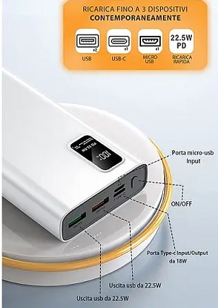 Зарядний пристрій Power Bank HP-pro PD 20 000 mAh 22.5W (Білий) - фото 2