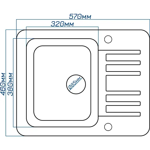 Кухонна мийка Romzha Regula 57 Gri (802) - фото 2