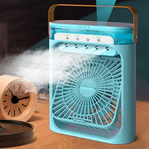 Вентилятор настольный FZM-04 с питанием от USB и функцией увлажнения синий - фото 3