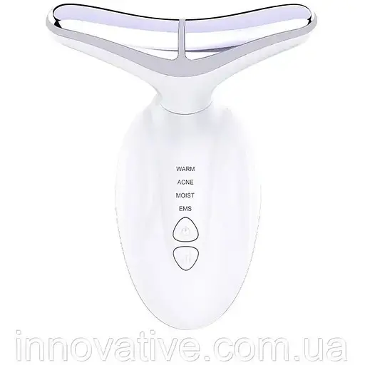 Мікрострумовий масажер для шиї та обличчя D836 для ліфтингу та омолодження (Білий)