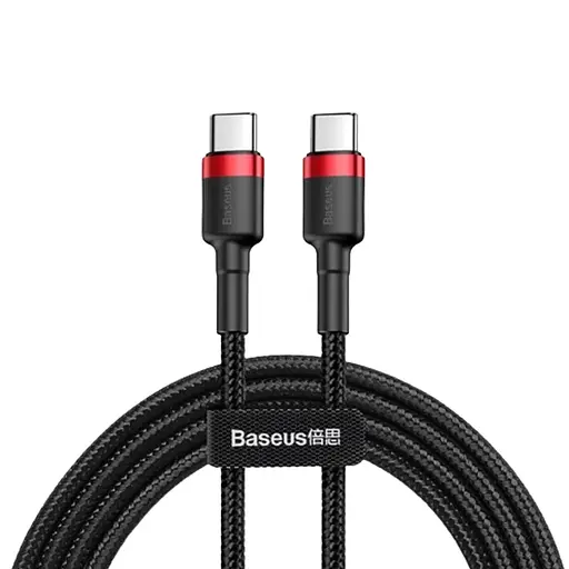 Кабель Baseus Cafule USB-C to USB-C 1m CATKLF-G91) Black/Red [54146] - фото 1