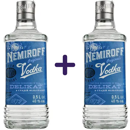 Набір: горілка особлива Nemiroff Originals Делікат м'яка 40% 0.5 л х 2 шт.