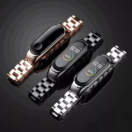 Ремінець для фітнес-браслета Boorui для Xiaomi Mi Band 7 металевий чорний - фото 6
