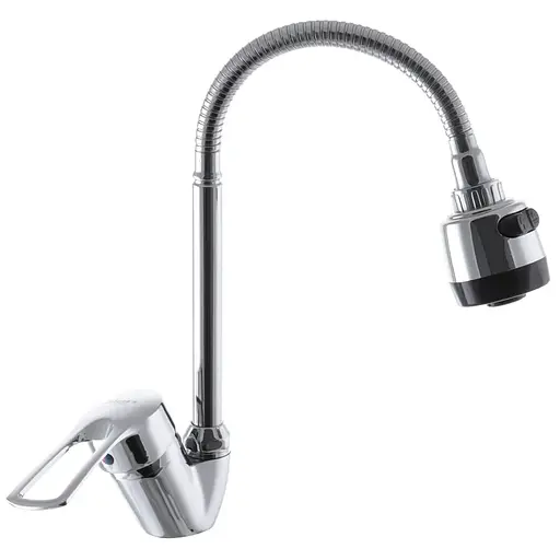 Змішувач для кухні G-Ferro Hansberg 777 з гнучким виливом GF1006 Хром - фото 1