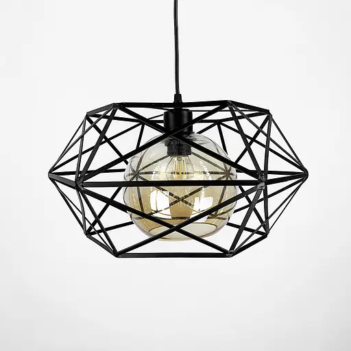 Люстра в чорному корпусі з плафоном янтар або графіт Line.F Колір плафона Графітовий - фото 2