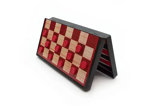 Ігровий набір 3в1 магнітні шахи шашки нарди METR+ 9831N подарунковий набір в коробці Червоний/Чорний - фото 3