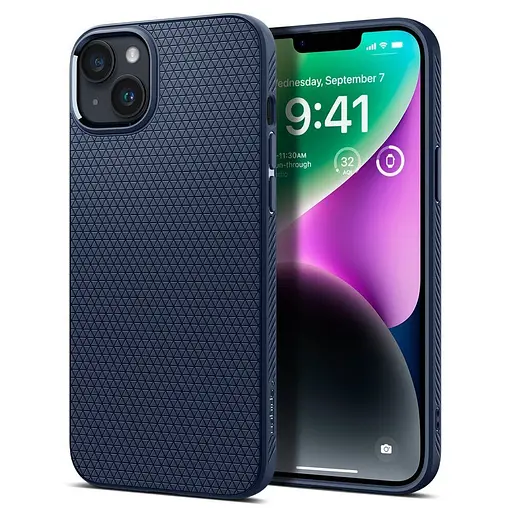 Оригінальний протиударний чохол Spigen Liquid Air Armor для iPhone 15 Plus/14 Plus Navy Blue ACS06651