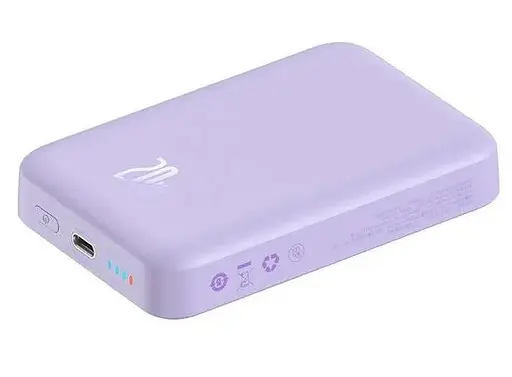 Бездротовий портативний акумулятор - зарядний Baseus Magnetic Mini 20 W 10000 mAh (PPCX110205) фіолетовий - фото 1