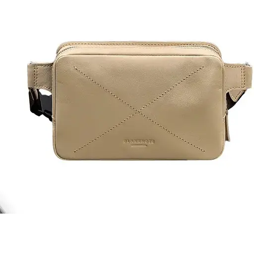 Шкіряна жіноча поясна сумка Dropbag Mini світло-бежева - фото 1