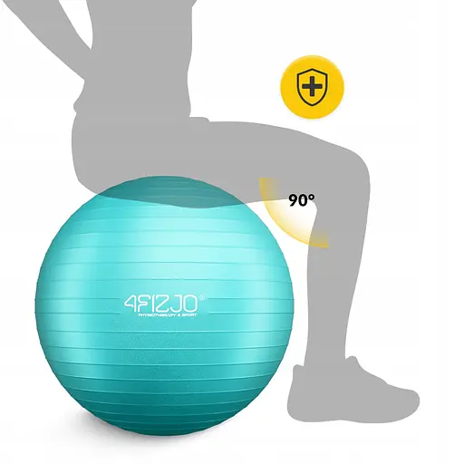 М'яч для фітнесу (фітбол) 4FIZJO 65 см Anti-Burst Mint (P-5905973404761) - фото 4