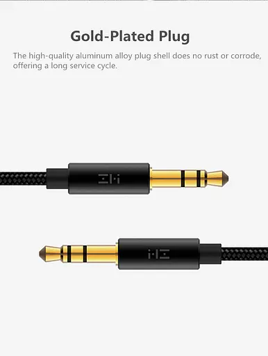 Кабель Xiaomi ZMI AUX Audio braided cable 1 м чорний (AL103) - фото 2