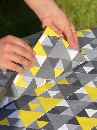 Водоотталкивающая Скатерть с 3D принтом Графика 220х140 см (+ 4 салфетки 30х40) Серый - фото 4