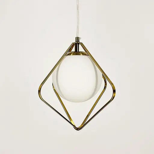 Латунний підвісний світильник із білим плафоном Ø 27 см | Арт. G 68-400 AB | Line F - фото 5