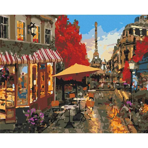 Картина за номерами Вуличне життя Парижа Brushme 40x50 см кольорова 000278005