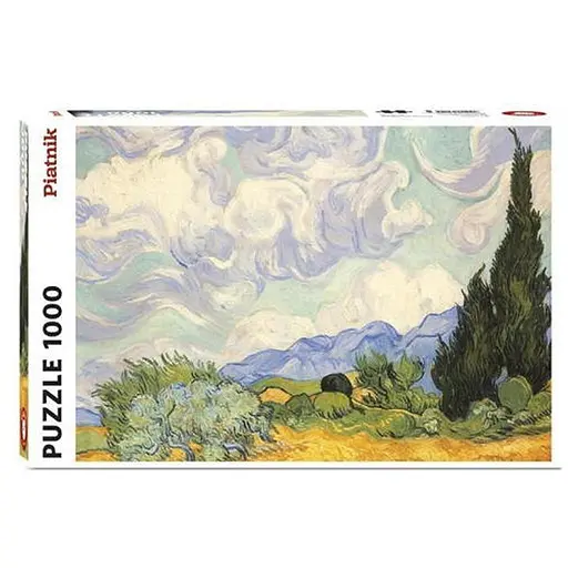 Пазл Piatnik Пшеничное поле с кипарисом Винсент ван Гог 1000 эл. (PT-539145) - фото 1