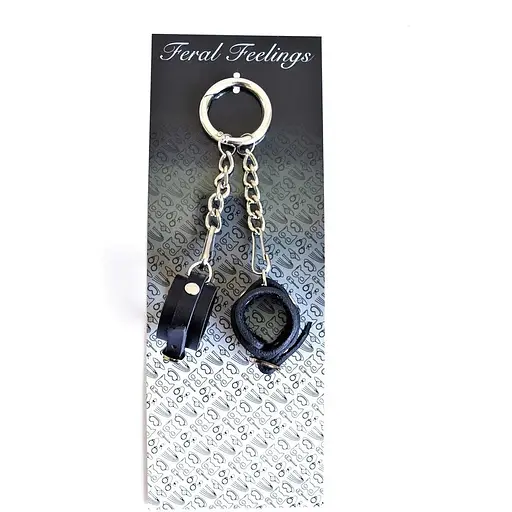 Брелок Feral Feelings Наручники з пряжкою Чорний - фото 2