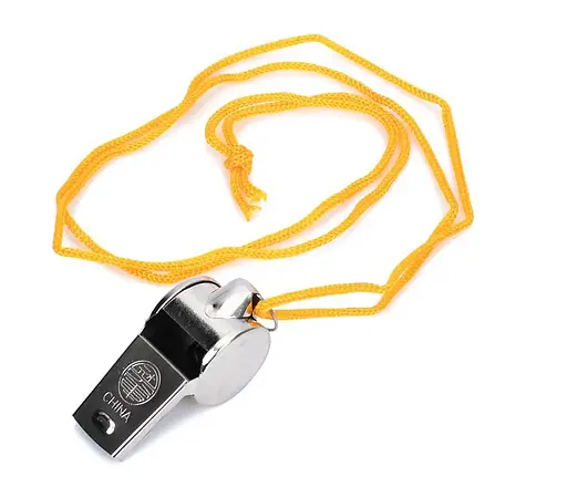 Свисток металевий, 4.5 см, шнурок, MS4419