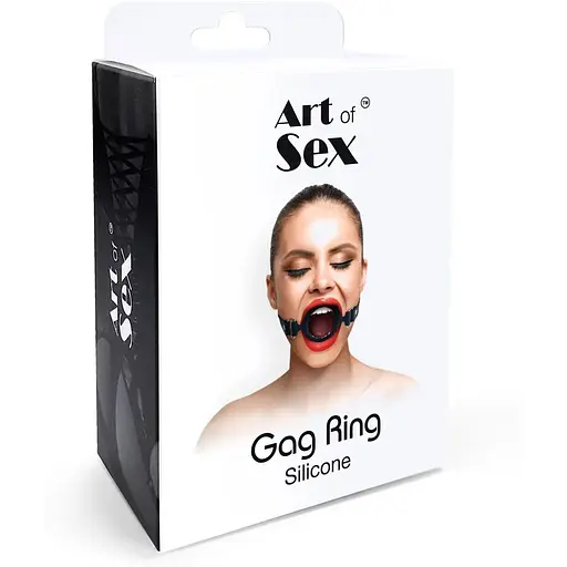 Кляп Art of Sex силіконове кільце натуральна шкіра, Gag Ring внутрішній діаметр кільця 40 мм, Червоний - фото 4