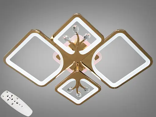 Стельова люстра з диммером і LED підсвічуванням, колір хром, 100W - фото 1