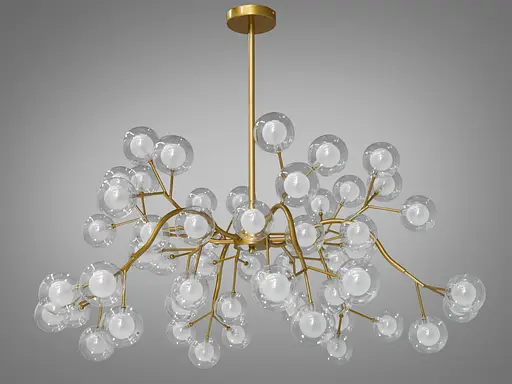 Велика люстра "Світлячок", на 54 лампи, золото сатин - фото 2