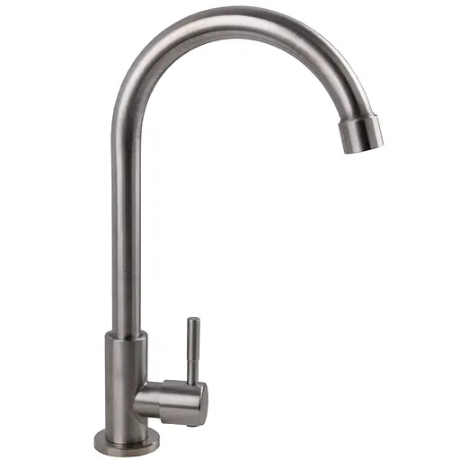 Монокран Globus Lux ALPEN SBT1-0001M однорычажный смеситель для мойки поворотный излив 360° нержавека - фото 2