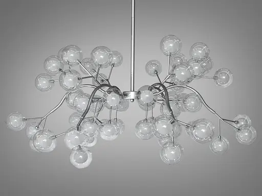 Дизайнерська люстра "Світлячок", люстра хромована на 54 лампи - фото 1