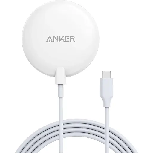 Магнитная беспроводная зарядная панель Anker A2567 PowerWave Magnetic Pad Lite с кабелем USB-C длиной 150 см, совместимая только с iPhon