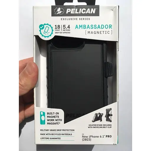 Противоударный чехол Pelican Ambassador MagSafe аналог OtterBox Defender для iPhone 15 Pro (6.1") Black - фото 3