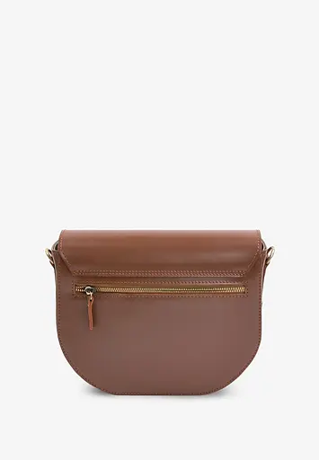 Жіноча шкіряна сумка Ruby L світло-коричнева гладка - фото 6