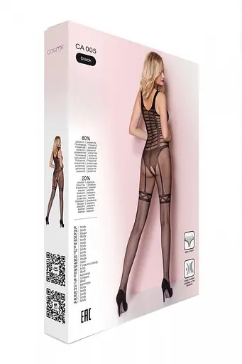 Сітчастий чорний бодістокінг-боді із симетричним малюнком Casmir CA005 One size - фото 6