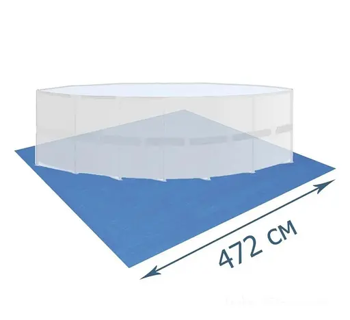 Подстилка для бассейнов 28048 Intex диаметром от 244 до 457 см (472х472см), в коробке (6941057404059) - фото 2