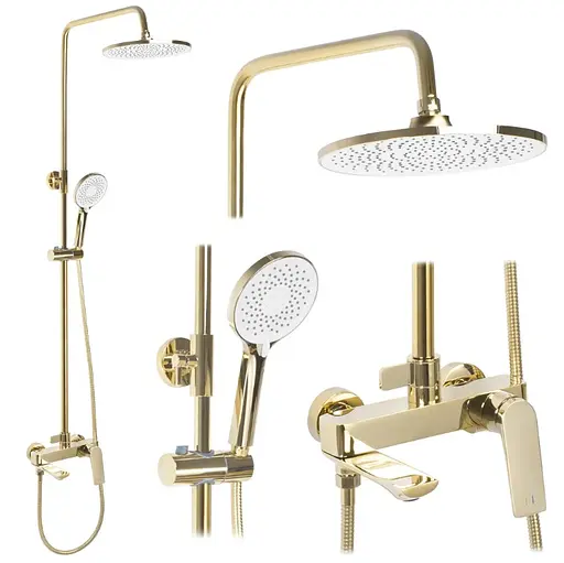 Душова система Rea Avalon gold з виливом REA-P8812, Золотий - фото 3