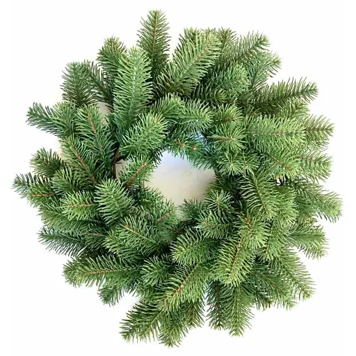 Вінок новорічний різдвяний Hvoya Premium з литої хвої зелений 45 см