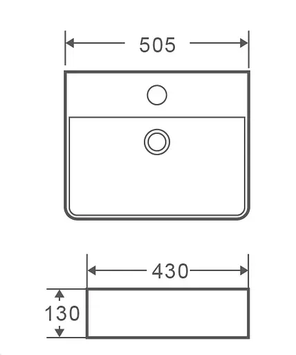 Умивальник накладний керамічний Mixxus Premium Quadro-0201 з переливом 500x420x120 мм MP6478, Білий - фото 2