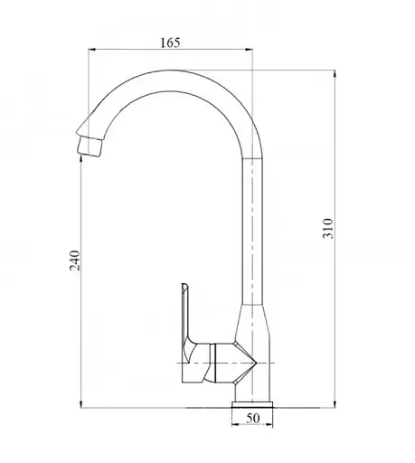 Смеситель для кухни Solone LAP4-C030KB однорычажный пластик Черный 30412 - фото 2