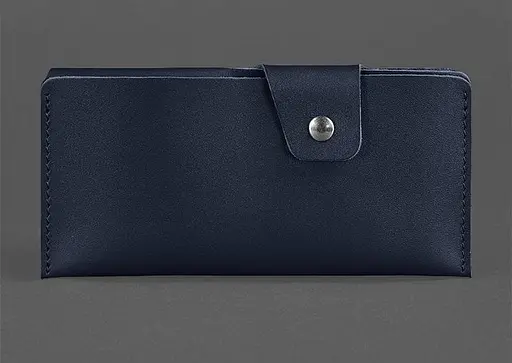 Кожаный портмоне-купюрник 8.0 темно-синий - фото 1
