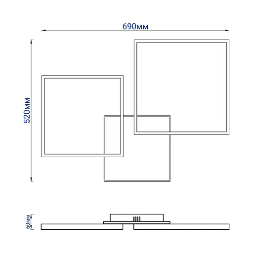 Светодиодная накладная люстра Feron AL6300 QUADRO M 90Вт белый - фото 2