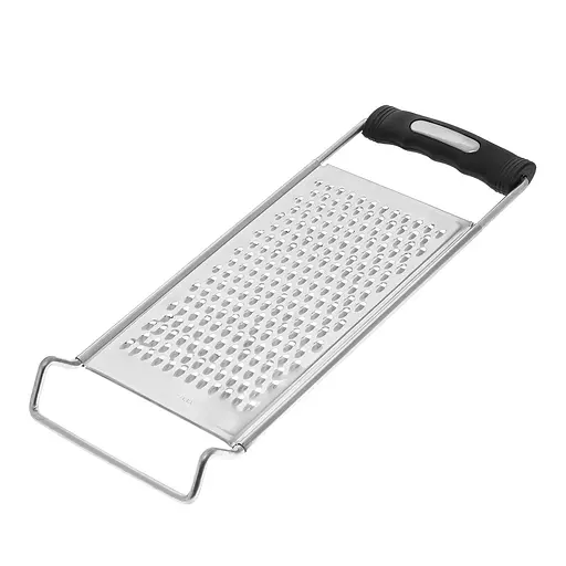 Терка плоска дрібна для овочів, коренеплодів (буряків, моркви) та фруктів з нержавіючої сталі 27.5 см, Kitchen Master Сірий 85872 - фото 2