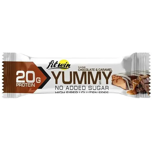 Батончик FitWin YUMMY Bar 36% no added sugar, 55 грам - Шоколад-карамель