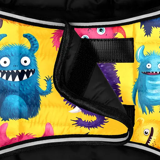 Курточка-накидка для собак Waudog Clothes, малюнок "Мохнаті монстри", S, А 32 см, B 41-51 см, С 25-35 см [CD] - фото 4