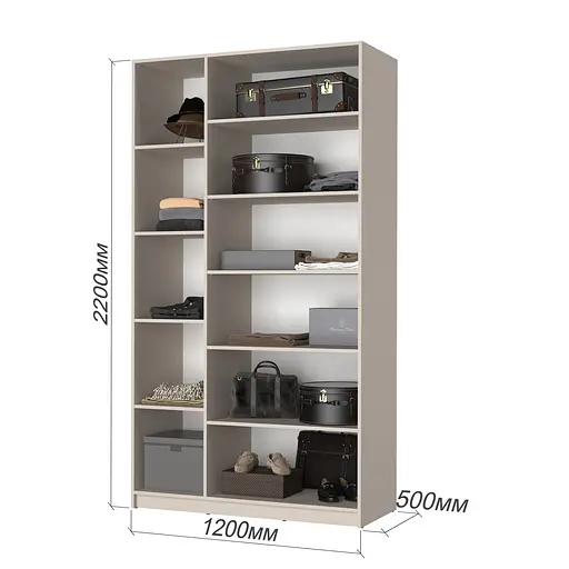 Шкаф 3-дверный MebelStar Оскар ДСП BG, 4 дополнительных полки 120x52x220 см Дуб ристрето (MBS-4584) - фото 3