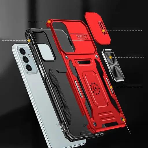 Ударостійкий чохол Epik Camshield Army Ring для Samsung Galaxy A26 5G Червоний / Red - фото 6