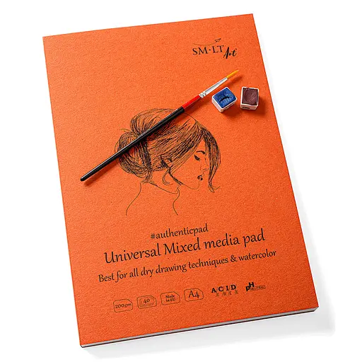 Блокнот-склейка SM-LT Art Authentic mixed media А4 200 г/м2 40 аркушів білий   - фото 2